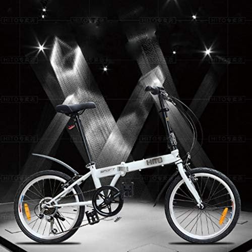 卸直営 折りたたみ自転車 折りたたみ自転車アダルト可変速自転車12歳男子と女子中学生レーシングカー正規自転車子供男性と女性のインチ Color Size Inches 白