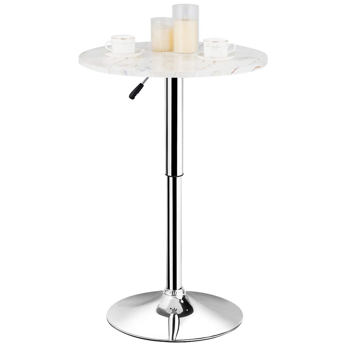 Best Stainless Steel Top Adjustable Height Bar / Bistro Table Round