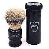 Parker Safety Razor 100% Silvertip Travel Shave Brush - Black Handle