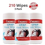 Healthstar CPAP Mask Cleaning Wipes, 3 Pack, 210 Total Wipes, Unscented, Lint Free