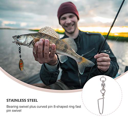 ULTECHNOVO 20 Stück Angelwirbel mit Verriegelung Schnappangeln Schnappschwenker Kugellagerwirbel Edelstahl-Angelwirbel… – Bild 4