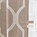 jinchan Curtains Taupe Linen Living Room Drapes Light Filtering Moroccan Tile Print Drapes Bedroom Curtain Flax Textured Geometry Lattice Grommet for Dining Room 96 Inch Length 2 Panels