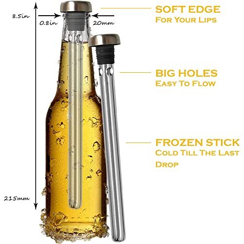 Best Beer Chiller Sticks for Bottles and Cap Opener 2 Pack Beer Gifts