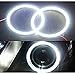 Grandview 2x 90mm LED Car Angel Eyes Halo Ring Lamp Light Bulb 66SMD Headlight COB (white)