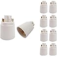 10pcs E-Simpo 4Pin Gx24q CFL to E26/E27 Lamp Base Socket Adapter Converter.Need Rewire to Bypass Ballast to Avoid Burnt Smell Flick. (10-Pack)