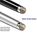 BaseTronics MEKO 2PCs [2-in-1 Micro-Fiber Series] Stylus Pens for Touch Screens iPad Smartphones and Tablets -(Black & Silver)
