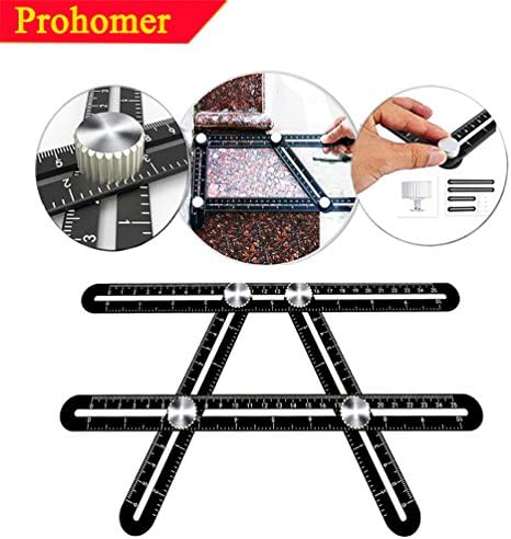Angularizer Ruler, Aluminum Multi Angle Ruler - Adjustable Ruler-Angle Finder - Wild Donkey Premium Angleizer Template Tool - Perfect for Tiling, Flooring, Brick laying, Deck building and more