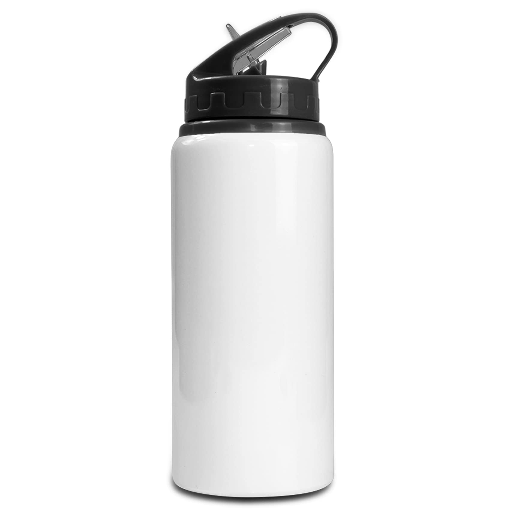 MR.R Sublimation Blanks White Sport Aluminum Bottle 600ml for Heat Transfer Printing (Black)