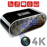 SIRGAWAIN Hidden Spy Camera Clock | 4K Video | Nanny Cam | Home Surveillance | Small Personal Security | Night Vision and Motion Detection | Wide 150° Viewing Angle