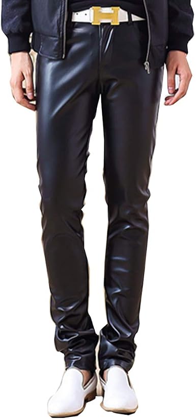 Raenseen Uomo Lucidi Collant Leggings con Piedi Mutande Lunghe Nylon Calze Collant Stretch Abbigliamento Gym Yoga Nero M