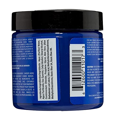 MANIC PANIC Classic Bad Boy Blue Semi Permanent Hair Color - Denim Blue Hair Dye for Women & Men That Lasts 4-6 Weeks - Vegan, Ammonia & Cruelty-Free - Create & Mix Custom Shades (4oz)