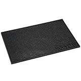 Cocktailier Professional Rubber Bar Service Spill Mat, Best for Glasses and Drinks 18 x 12 in, Black