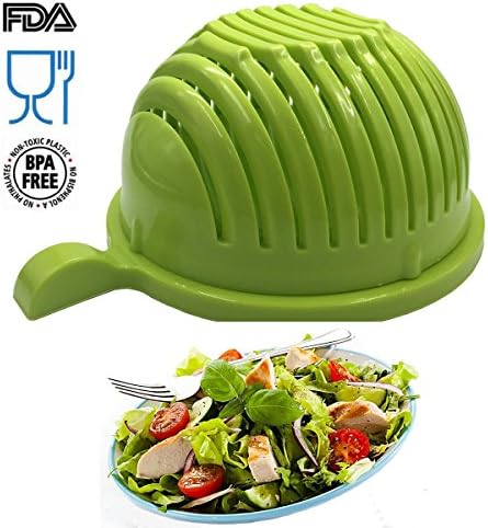 Salad Cutter Bowl,Original Magic Salad Maker -Chop Fresh Vegetables and Fruits in Seconds (Tender green)