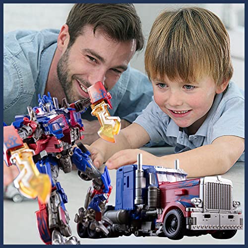 SK MISS Transformable Toys Figure, Transformable Robot Toys, Action Figure with Extra Head and Interchangeable Weapons, for Children Over 7 Years Old
