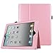 Fintie Folio Leather Case for iPad 2/The New iPad - Built-in Magnet for Sleep/Wake Feature - Pink