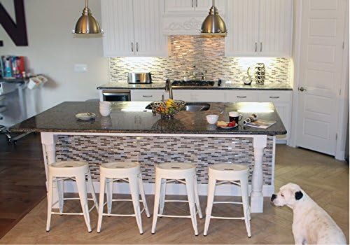 24'' Stackable Metal Stools with Curved Seat, Set of 4