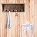 Oyeye Wall Mounted Coat Rack Shelf, Brown Rustic Wooden 24'' Entryway Coat Hooks 5 Rustic Hooks for Bathroom Living Room Bedroom and Kitchen (Solid Pine Wood)