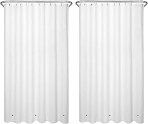 LiBa Shower Curtain Liners, PEVA 2 Pack White Bathroom 72