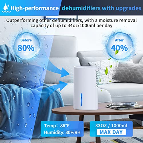 Hoomifier Dehumidifiers for Home, Dehumidifier with Drain Hose Small