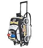 Children Toddler Kid's 2-4-6th Grade Pupils School Bag Backpack with Wheeled Trolley Hand, 3D Police car (black)