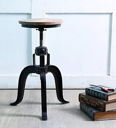 Rajtai Shree VINTAGE Height Adjustable 19-26inch Bar Stool (Brown and Black)
