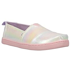 TOMS Kids Girls Alpargata Iridescent Slip On Flats