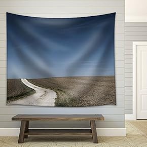 Nature Landscape with Curved Road - Fabric Wall Tapestry Home Decor - 51x60 inches