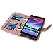 LG K20 V Case, LG K20 Plus Case, LG Harmony Case, LV V5 Case, LG K10 2017 Case, LK Luxury PU Leather Wallet Flip Protective Case Cover with Card Slots and Stand (Rose Gold)