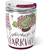 Swig Life 12oz Insulated Tumbler, Travel Coffee Tumbler with Lid, Cup Holder Friendly Travel Coffee Mug, Stainless Steel, 12 oz Reusable Insulated Coffee Mug (Saturdays in Starkville)