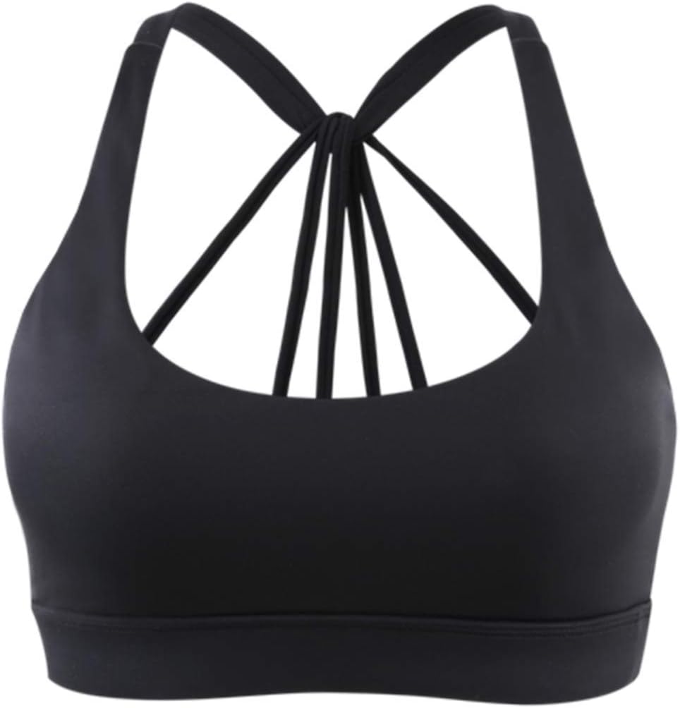 CLOUSPO Sports Bra Women Strappy Yoga Bras Yoga Tops with Removable Pads for Running，Fitness，Workout