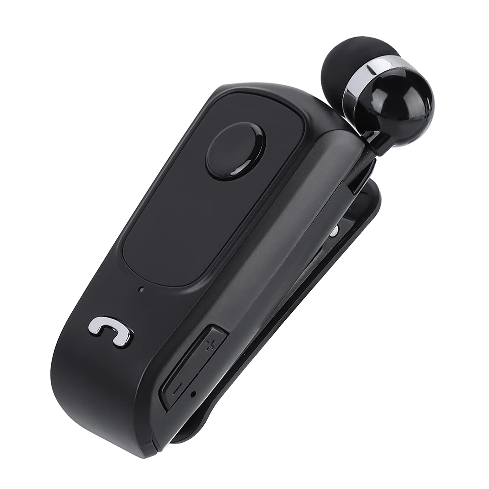 Fineblue F920 Bluetooh Headset, Wireless Retractable Earpiece with Business Collar Clip Support for Hands-Free Calls+ Anti-lost Function for Sports/Business/Drive (Black)