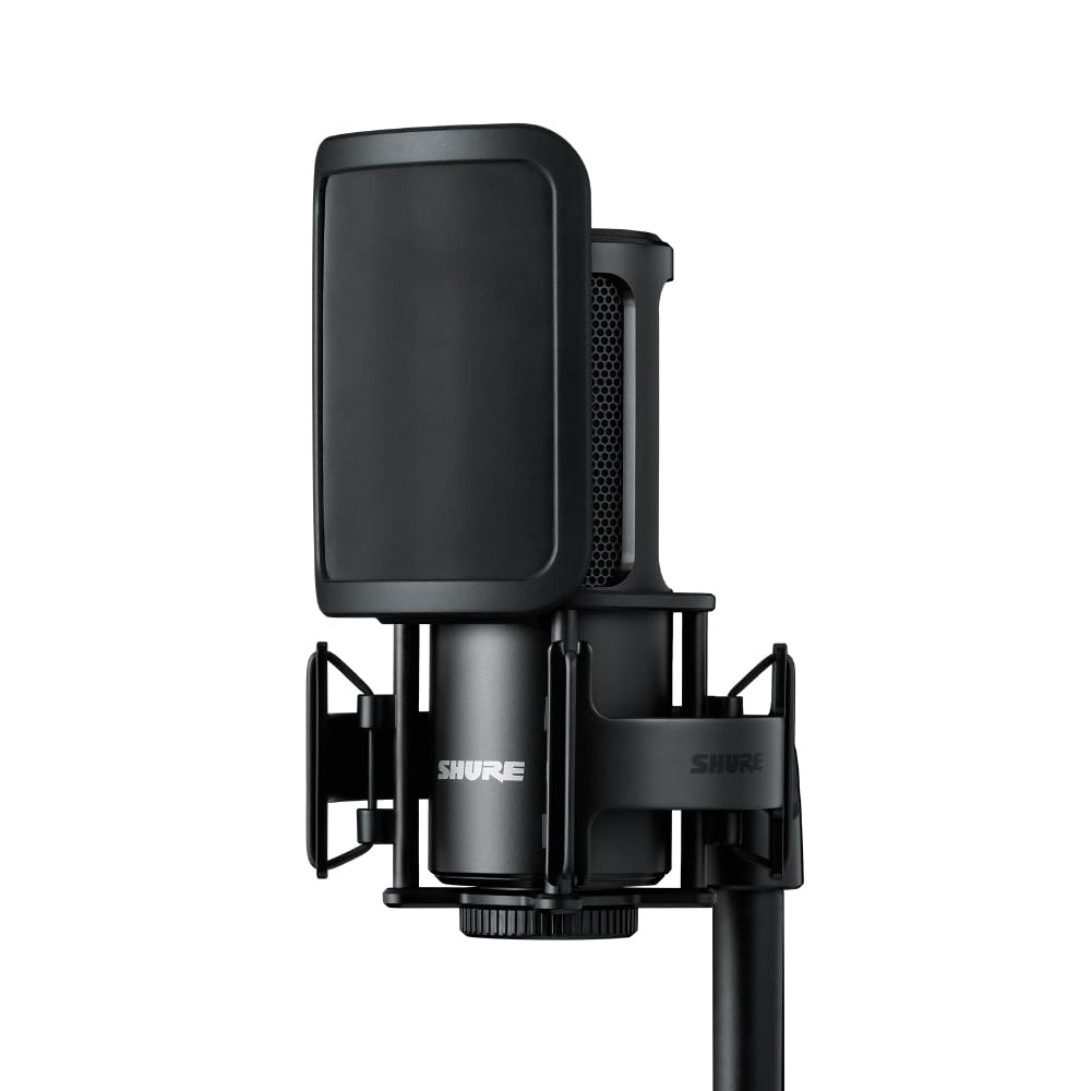 SHURE シュア SM4 ホームレコーディングマイクロホンキット SM4-K-KIT : コンデンサーマイク ショックマウント ポップフィルター 付属