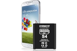XYIRMCYF Galaxy S4 Battery (2024 New Upgrade), 8000mAh High Capacity Battery for Galaxy S4 AT&T I337, Verizon I545, Sprint L720, T- Mobile M919, R970, I9500, I9505