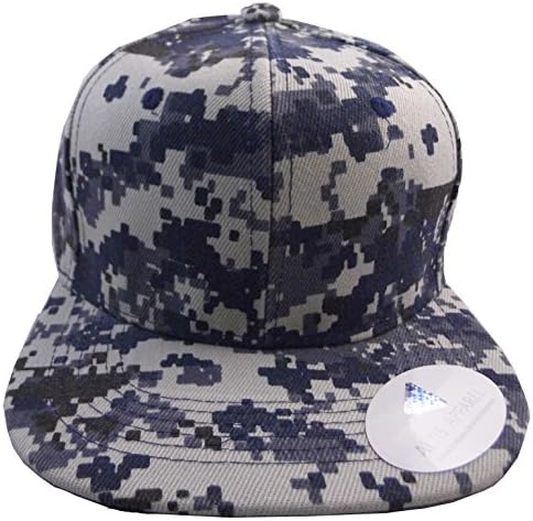 Premium Plain Solid Flat Bill Snapback Hat - Adult Sized Baseball Cap