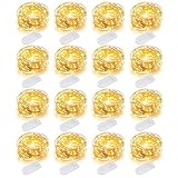 MUMUXI 16 Pack Fairy Lights Battery Operated (Included) 10ft 30 LED Mini String Lights Waterproof Copper Wire Firefly Starry Lights for DIY Wedding Party Mason Jars Christmas Decorations, Warm White