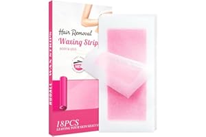 GREBIKE 18Wax Strips for Hair Removal - Facial Hair Removal for Women - Waxing Kit for Face, Body, Arms, Legs, Chest, Back, Bikini & Brazilian 18ct Waxing Strips-Red