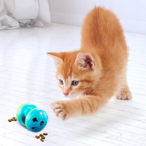 BOSHEL Cat Toys - Cat Treat Dispenser Toy - Cat Roller Toy with Cat Toy Ball Track Feature - Interactive Food Dispensing Treat Ball Toy - IQ Cat Toy - Cat Interactive Toy Ball - Playful Fun Cat Toys