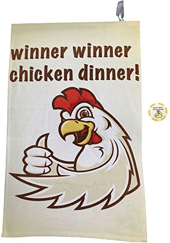Giggle Golf Full Color Winner Winner Chicken Dinner Golf Towel & Poker Chip