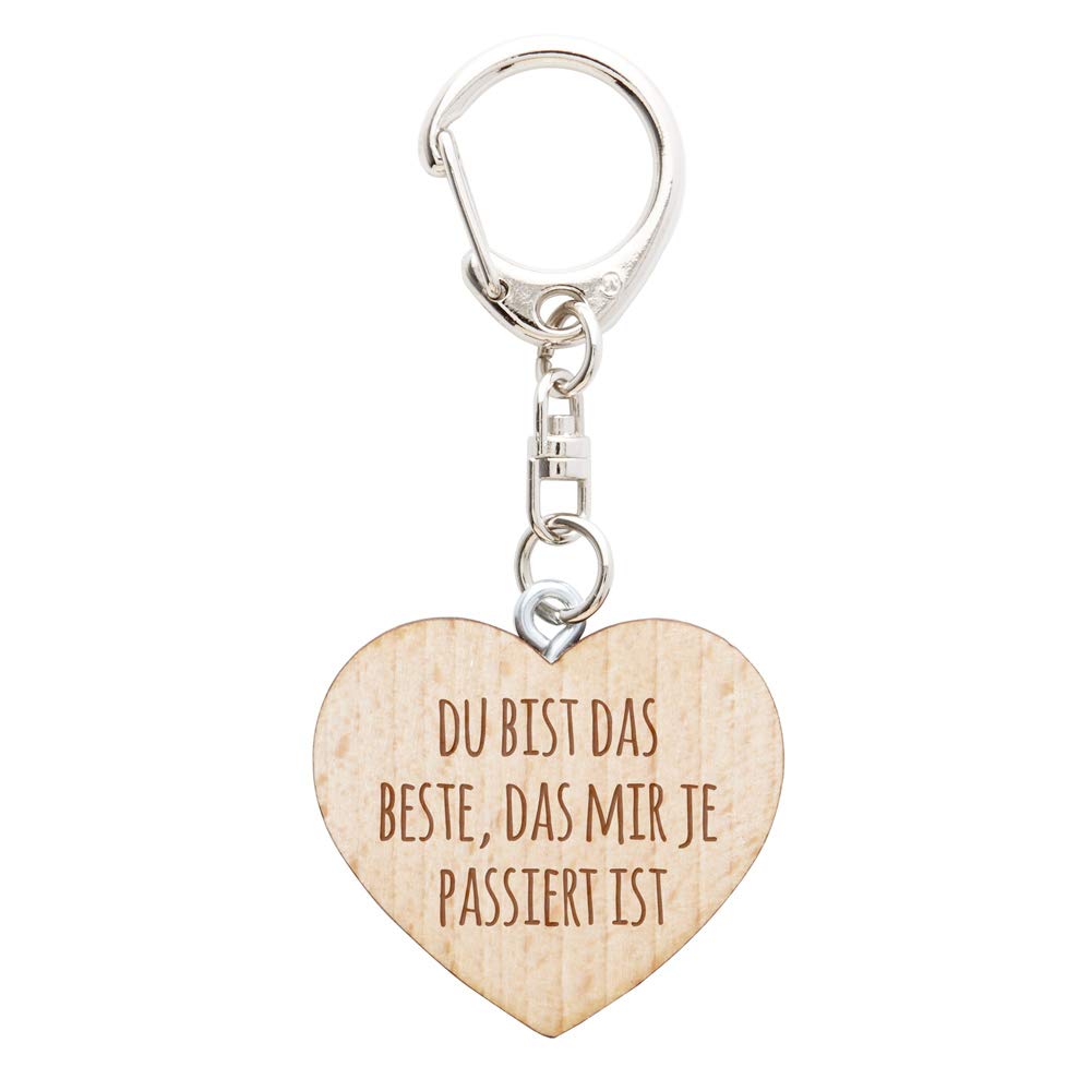 Gravado Schlüsselanhänger Aus Holz Mit Herz Und Gravur Du Bist Das Beste Liebes Geschenk Für Freundin Oder Freund Accessoire