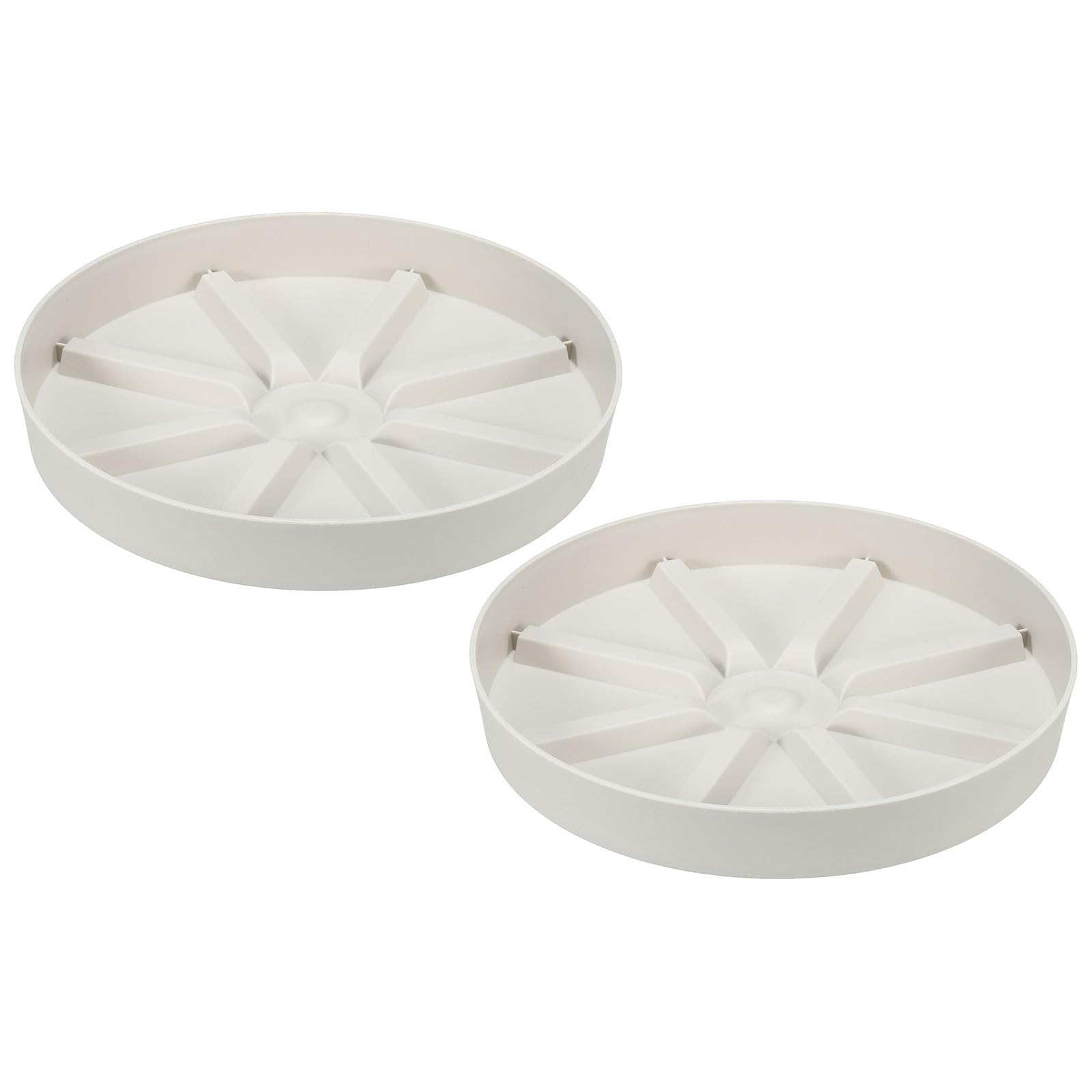 PATIKIL 9 Inch Plant Saucers Tray, 2Pcs Durable Plastic Round Flower Pot Drip Tray Thicker Anti-Rot Root for Indoors Outdoors Home Garden, Beige