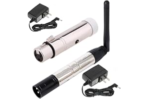 JERRAY DMX Wireless 2Pcs 2.4G DMX512 1Pcs Female Receiver 1Transmitter for DMX Transmitter Light Controller, DJ Equipment, LED Stage, Bar, Disco, Theater, Concert, PAR Effect Lamp, Silver