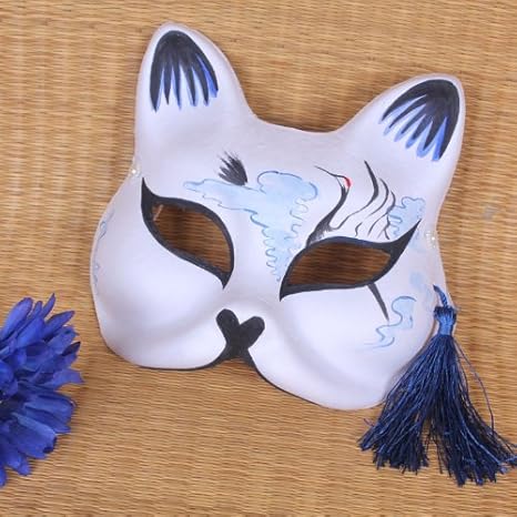 Amazon コスプレ小物 道具 手描く 手作り 鶴 狐のお面 きつねのおめん 覆面 マスク 仮面 仮装舞踏会 学園祭 イベント ハロウィーンに コスプレ 仮装 通販