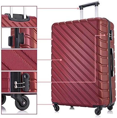 Apelila 4 Piece Hardshell Luggage Sets,Travel Suitcase,Carry On Luggage with Spinner Wheels Free Cover&Hanger Inside (Wine) 9 Apelila 4 Piece Hardshell Luggage Sets,Travel Suitcase,Carry On Luggage with Spinner Wheels Free Cover&Hanger Inside (Wine)