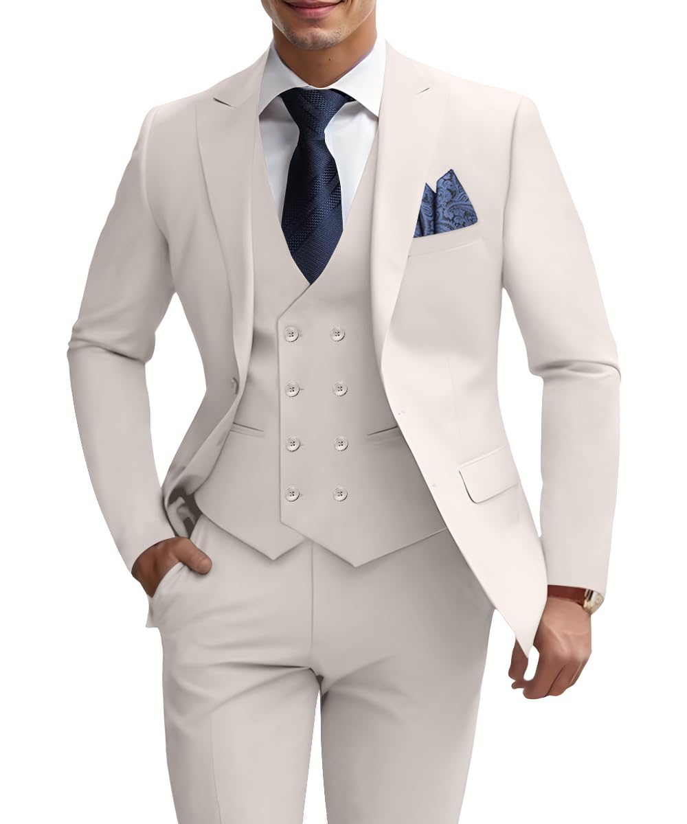 Mens Slim Fit Suits Wedding 3 Piece Suit Set