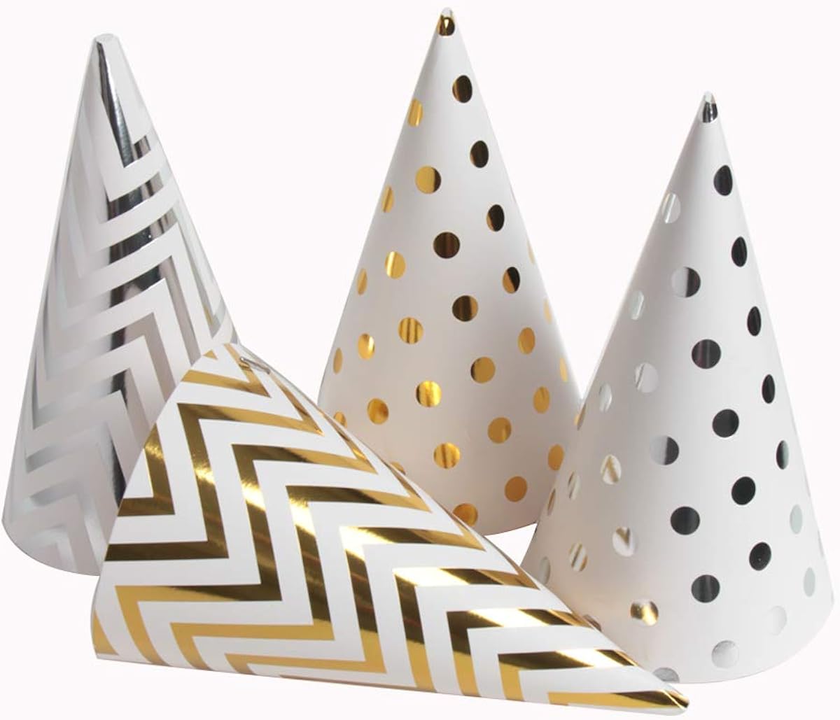 SBYURE 16 Pieces Happy Birthday Party Hats for Children and Adults, Fun Birthday Jamboree Party Hats,Gold, Silver, Medium: Clothing