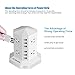 JZBRAIN Tower Surge Protector Charging Station 8-Outlet 6-USB with 9.8ft Extension Cord (White)