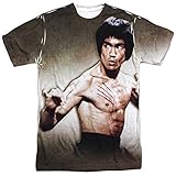 Bruce Lee Scratched Mens Short Sleeve 100% Poly Sublimation Crew Shirt