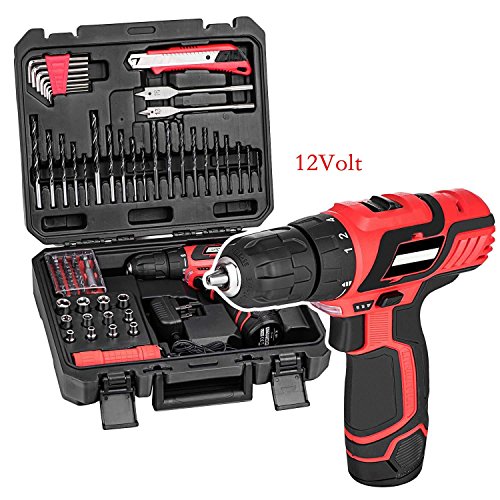 Click Here to See More Images 12V Cordless Lithium-Ion Drill/Driver Bit Set with 77pc Project Kit for Engineering and Family