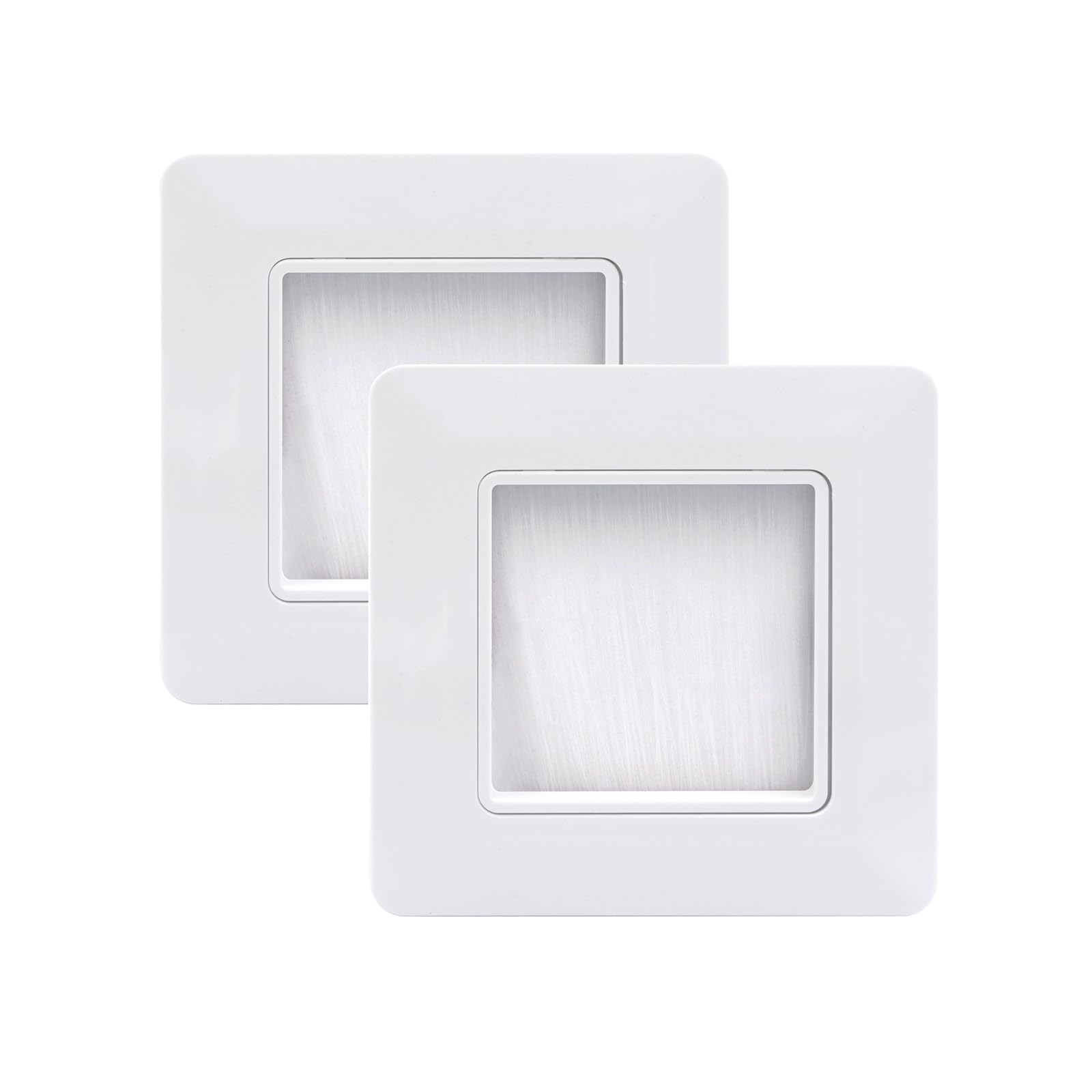 VCE Brush Faceplate White Single Gang Brushplate Brush Wall Plate 2 Pack