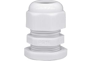 Lantee PG 16 Cable Gland - 20 Pieces White Plastic Nylon Waterproof Wire Glands Connector Fitting